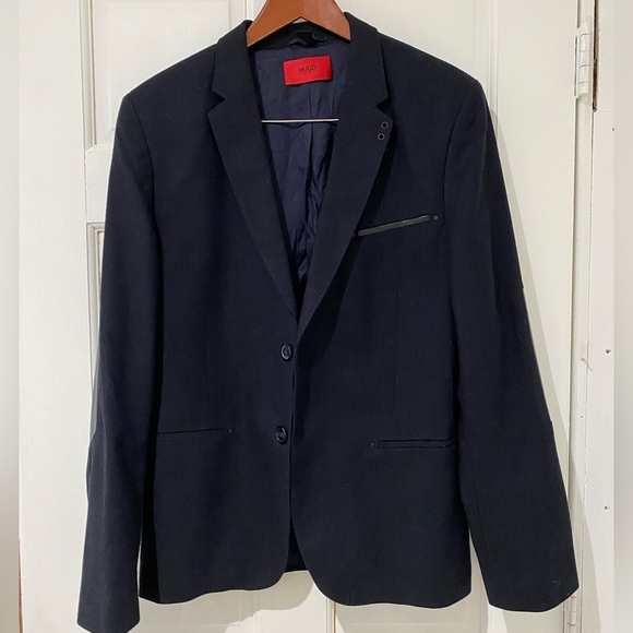 HUGO BOSS Men's Abodo Slim Fit Wool Blend Sport Blazer Coat, 38R - Picture 2 of 9